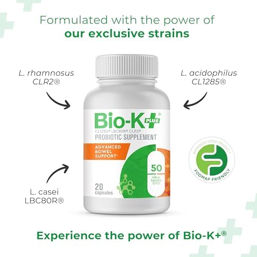 Bio-K Plus – gélules à libération retardée assurant l’arrivée des probiotiques dans l’intestin.