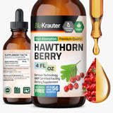 BIO KRAUTER Aubépine gouttes-bouteille montrant la présentation pratique et sans alcool