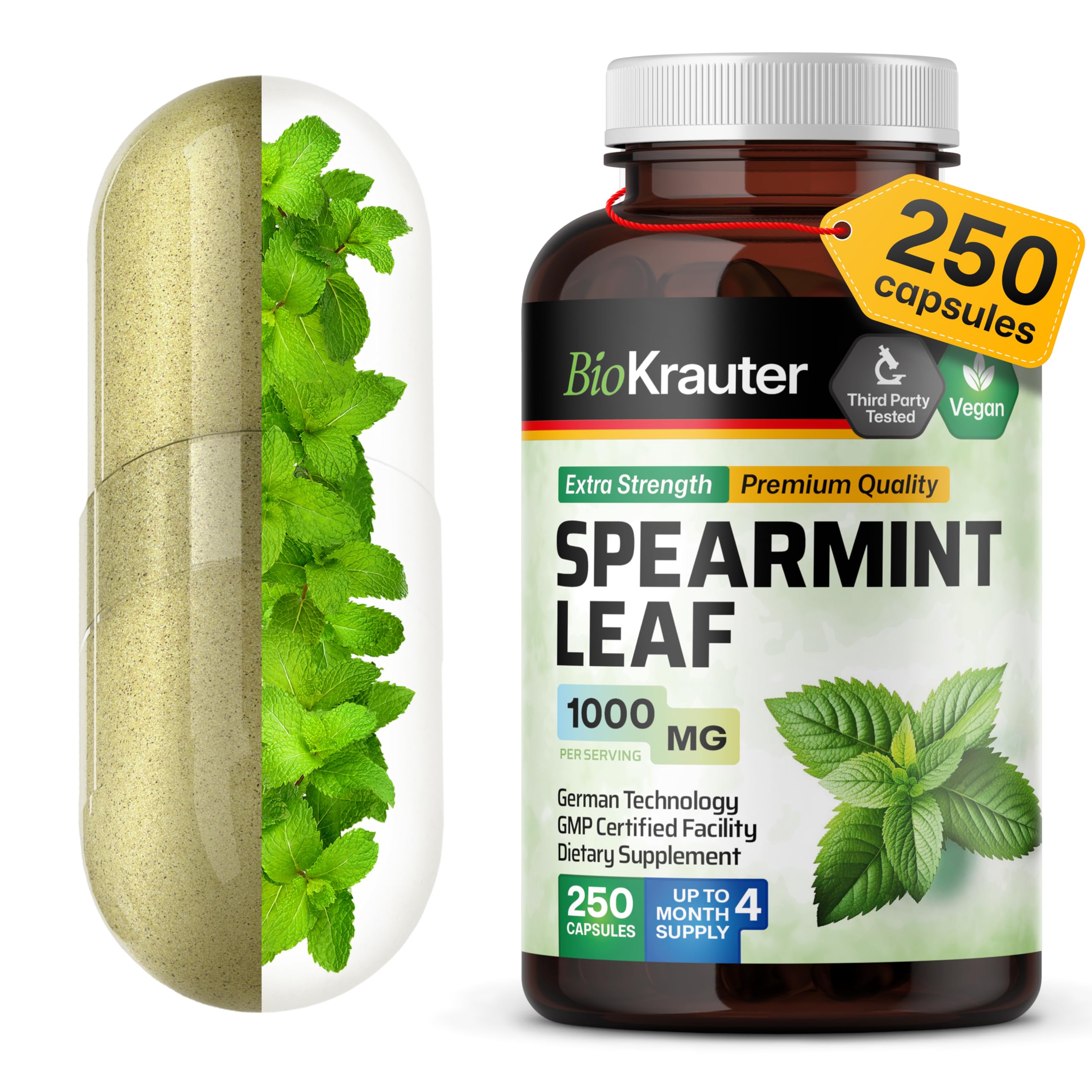 BIO KRAUTER Menthe poivrée — capsules digestives pour le confort après les repas.