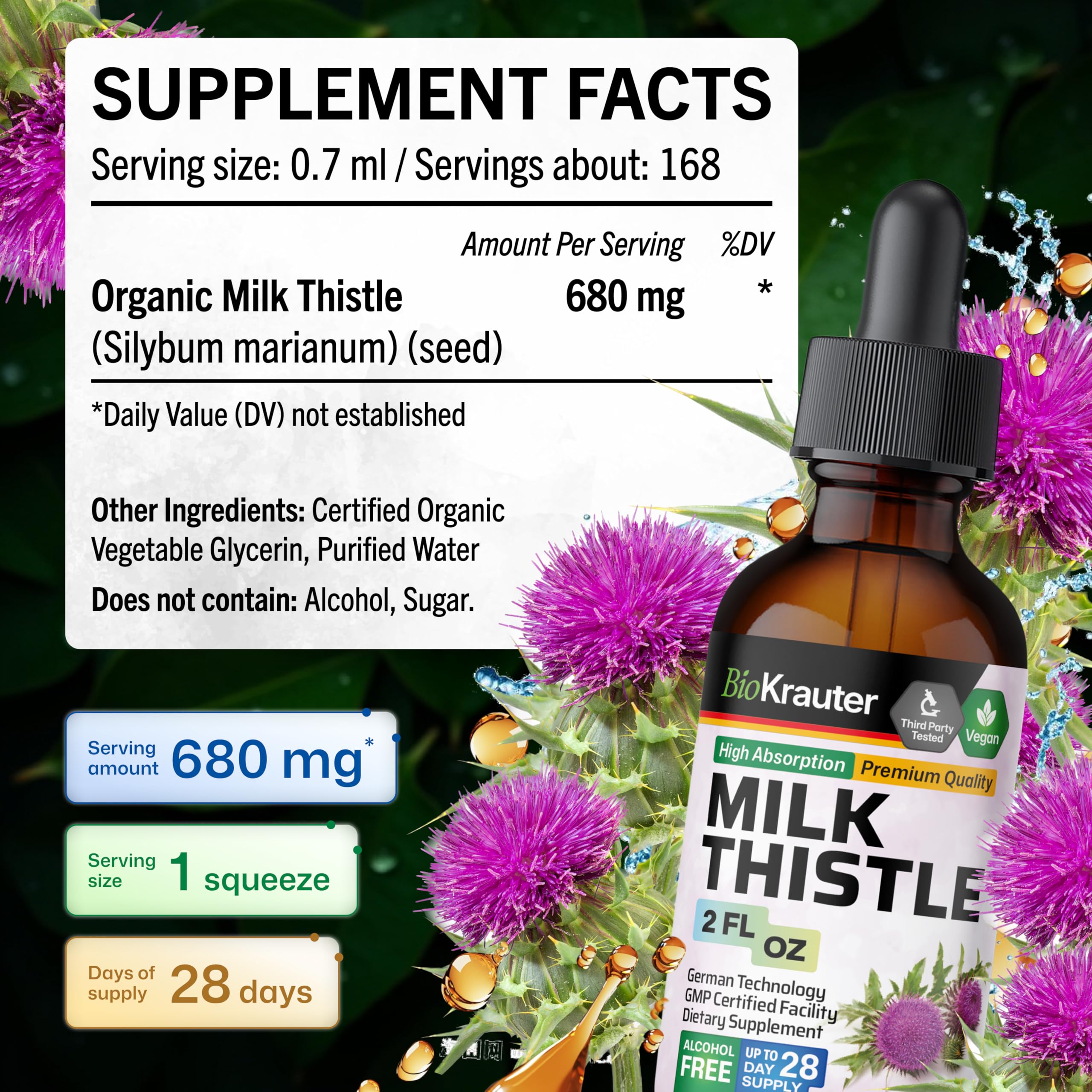 BIO KRAUTER chardon-marie goutte dans eau: dosage simple et pratique