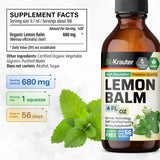 Étiquette BIO KRAUTER Mélisse Drops affichant ingrédients simples et sans alcool