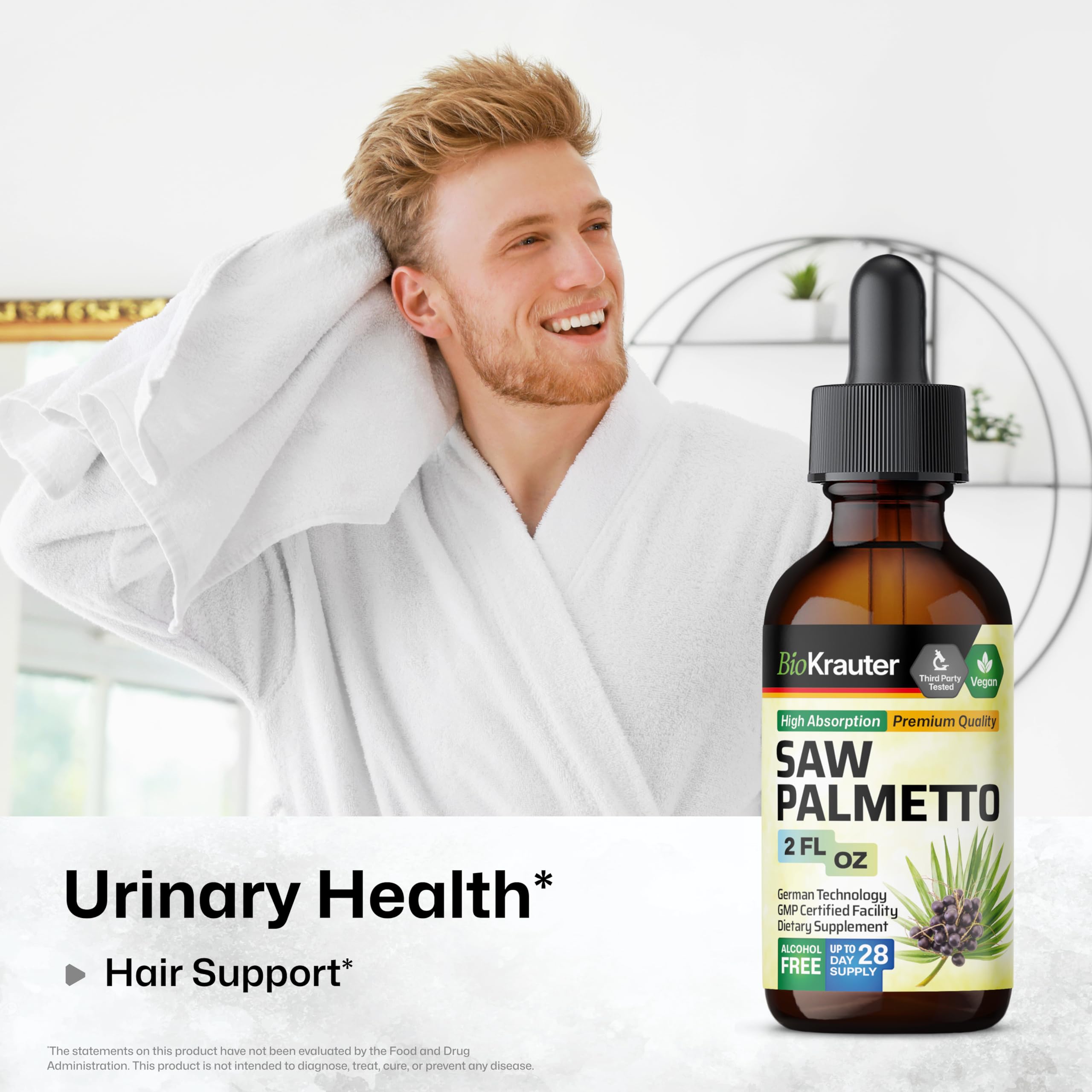 Gouttes BIO KRAUTER Saw Palmetto avec absorption élevée dans votre rituel
