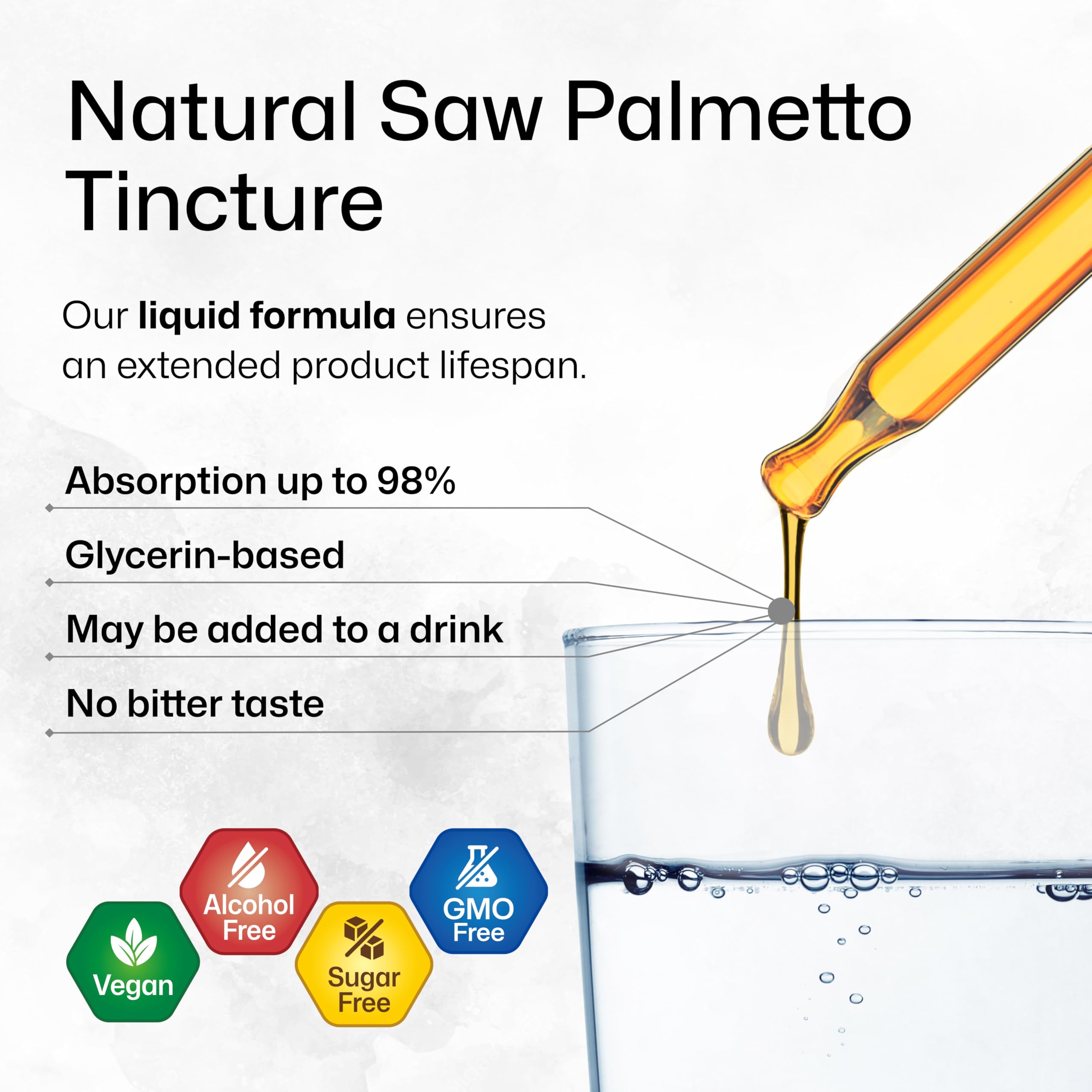 Goût agréable et sans amertume grâce à la glycérine dans BIO KRAUTER Saw Palmetto