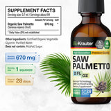 Formule végan sans alcool BIO KRAUTER Saw Palmetto adaptée à divers styles de vie