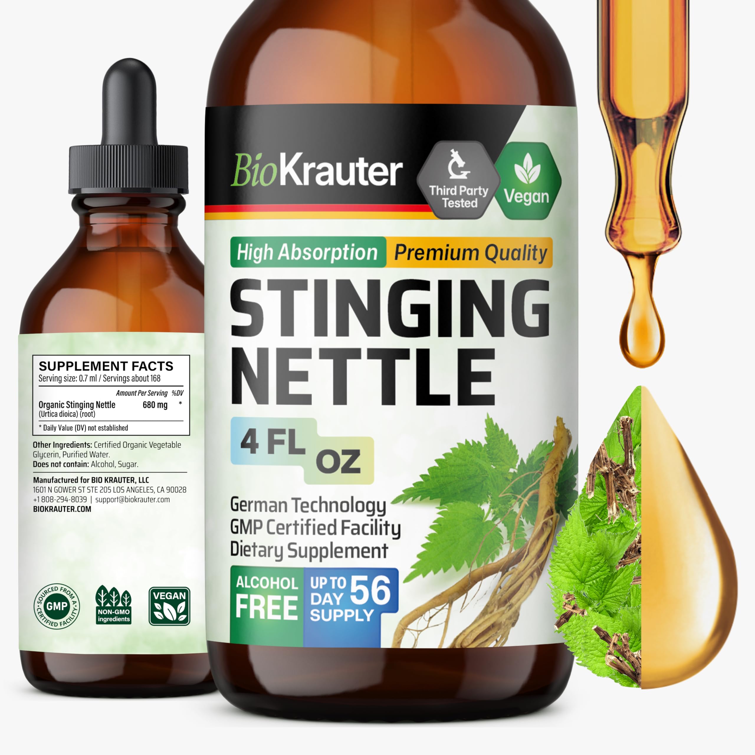 Bio Krauter teinture Ortie gouttes: utilisation quotidienne et bien-être potentiel.