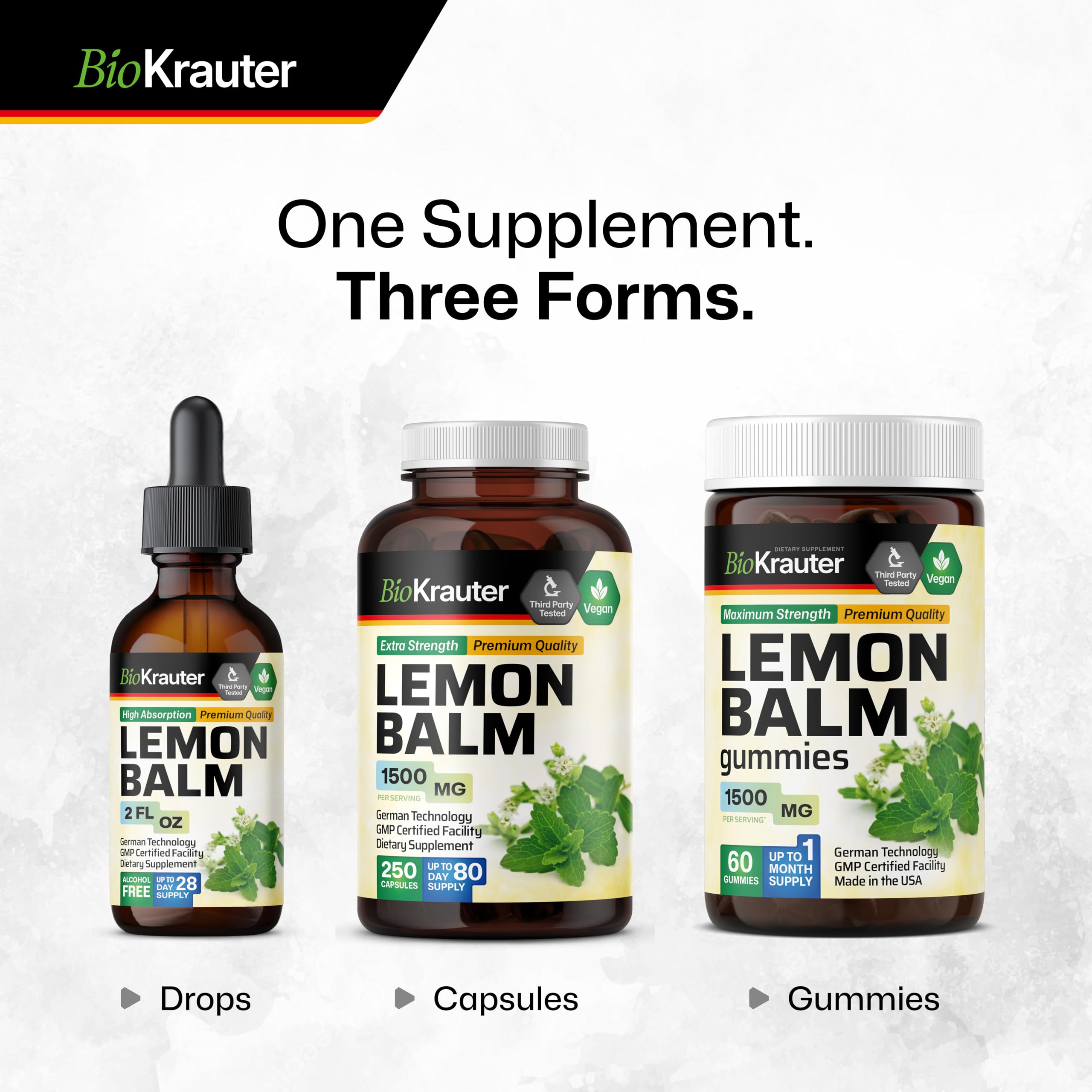 BIO KRAUTER Mélisse: produit sans alcool et sans sucre ajouté.