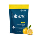 Bio.me fibres prébiotiques quotidiens citronnade dans une bouteille, soutien digestif quotidien.
