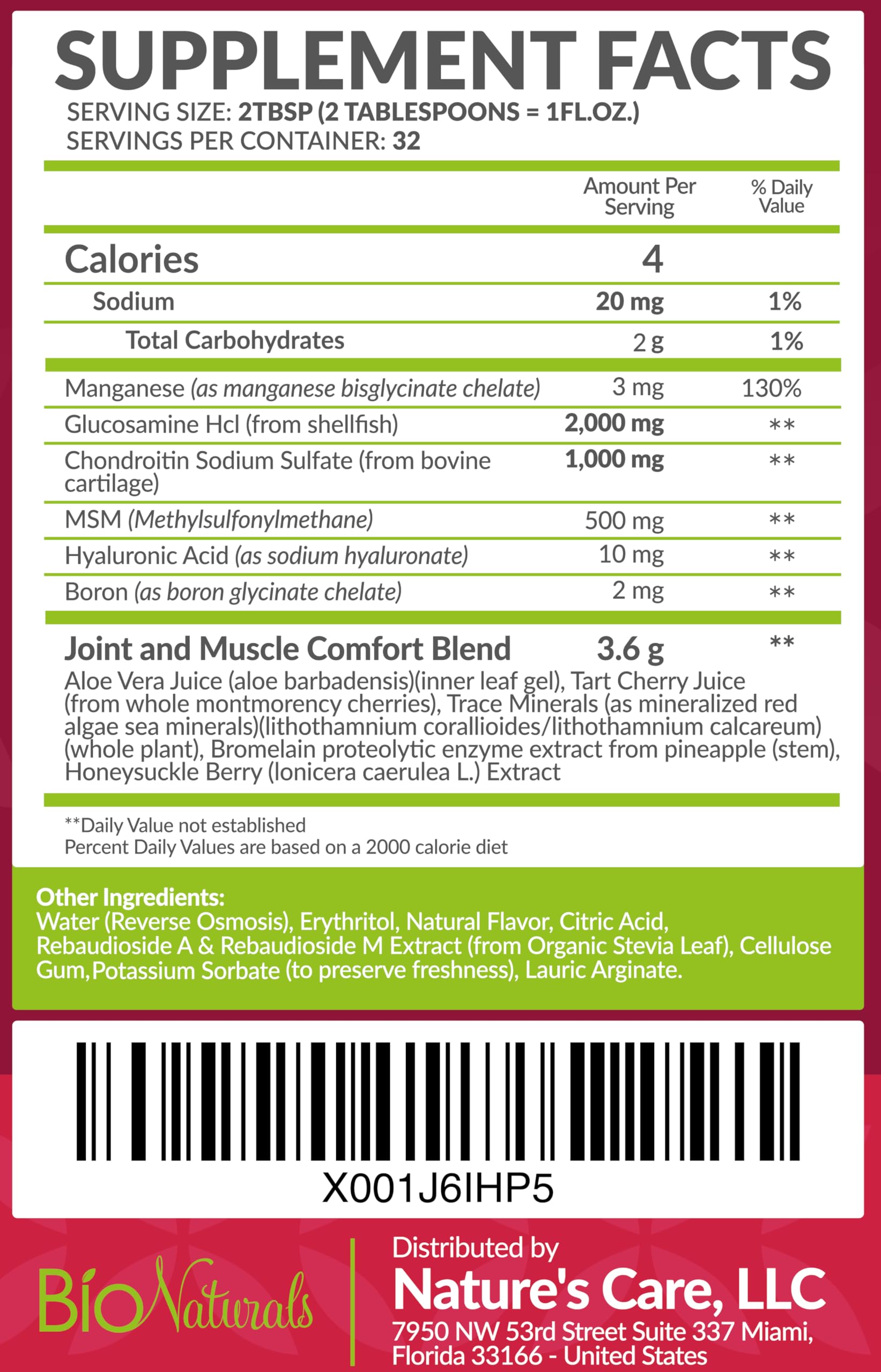 Bio Naturals acide hyaluronique - solution liquide pour articulations fluides.