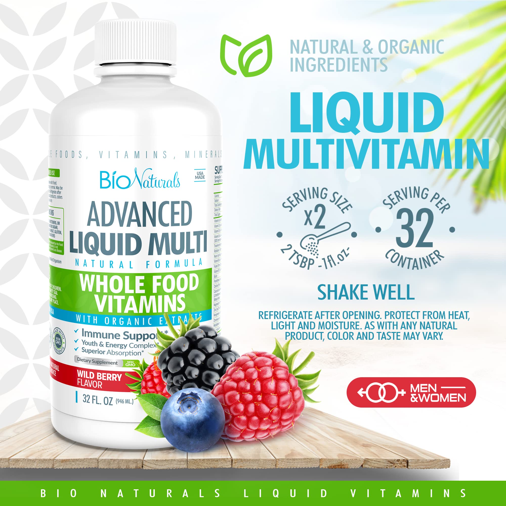 Bio Naturals vitamines B méthylées, flacon compte-gouttes pour absorption efficace.