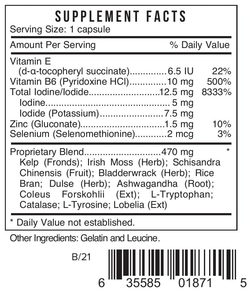 Bio Nutrient TMI – Bouteille pratique, complément quotidien pour le soutien thyroïdien.