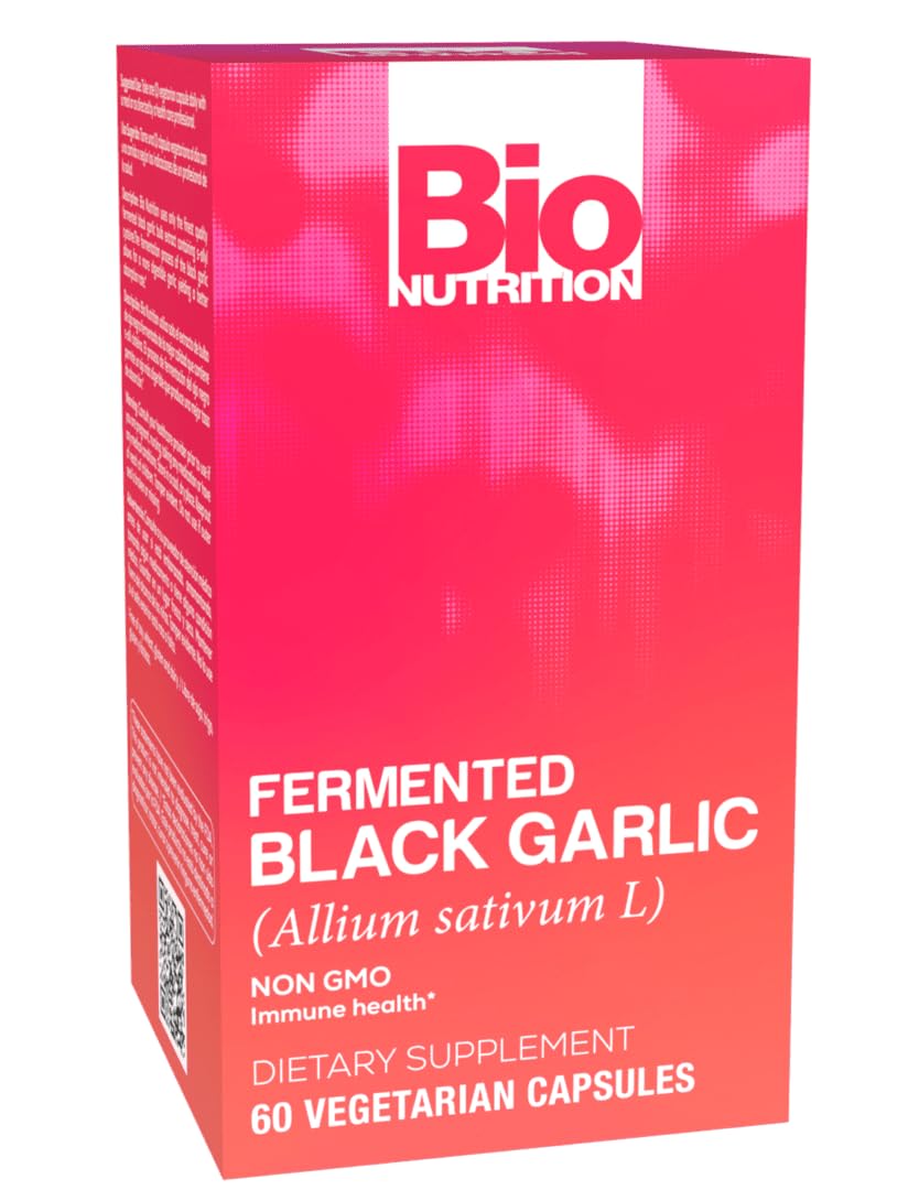 Bio Nutrition Ail Noir Fermenté, bouteille de gélules pour une routine quotidienne.
