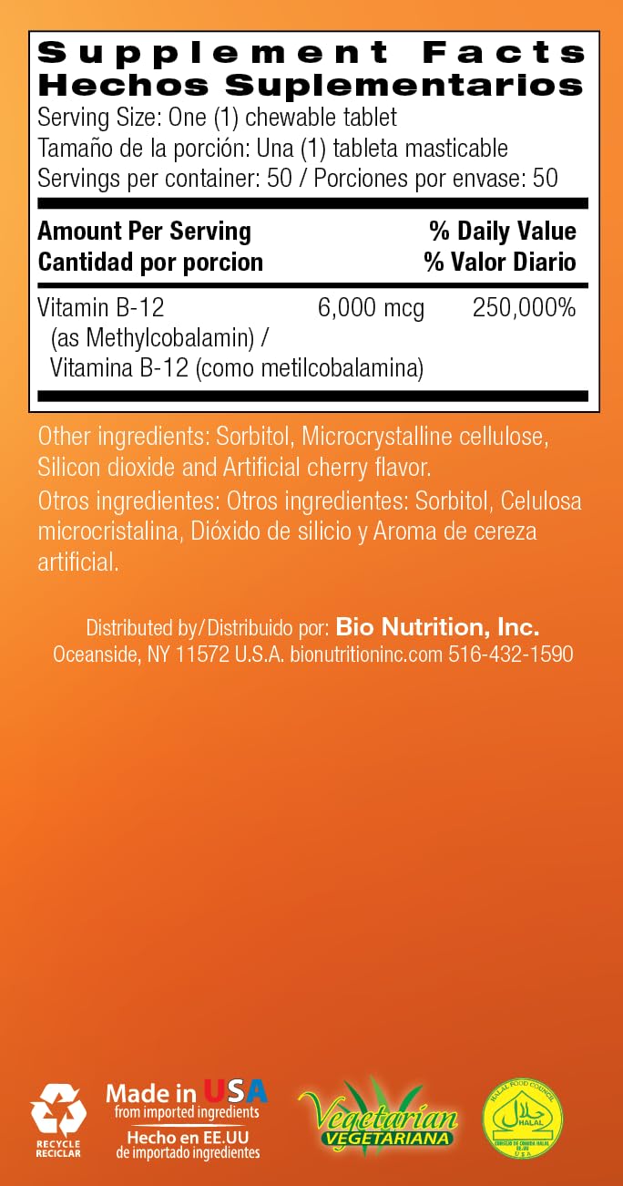 Bio Nutrition B-12 sublingual – conditionnement portable pour mobilité.