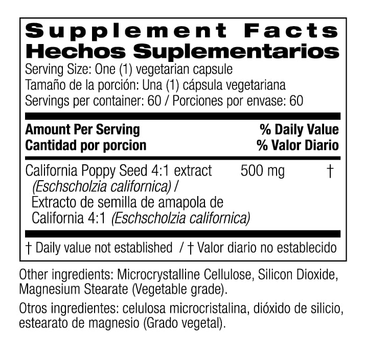 Bio Nutrition California Poppy Vegi-Caps gélules format pratique – intégration facile.