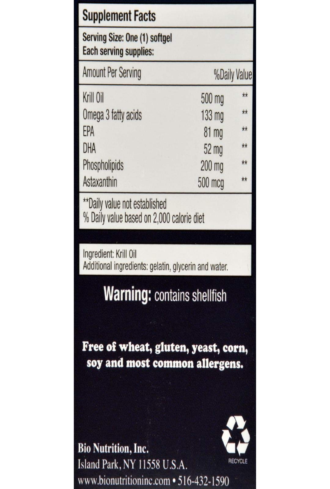 Bio Nutrition gélules molles de krill, capsules faciles à prendre, intégration rapide