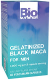 Bio Nutrition Maca Noire gelatinisee, bouteille montrant les gélules, soutien potentiel d'énergie au quotidien.
