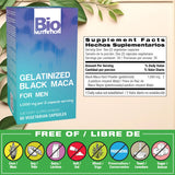 Bio Nutrition Maca Noire gelatinisee, gélules visibles, pour énergie soutenue et endurance au quotidien.