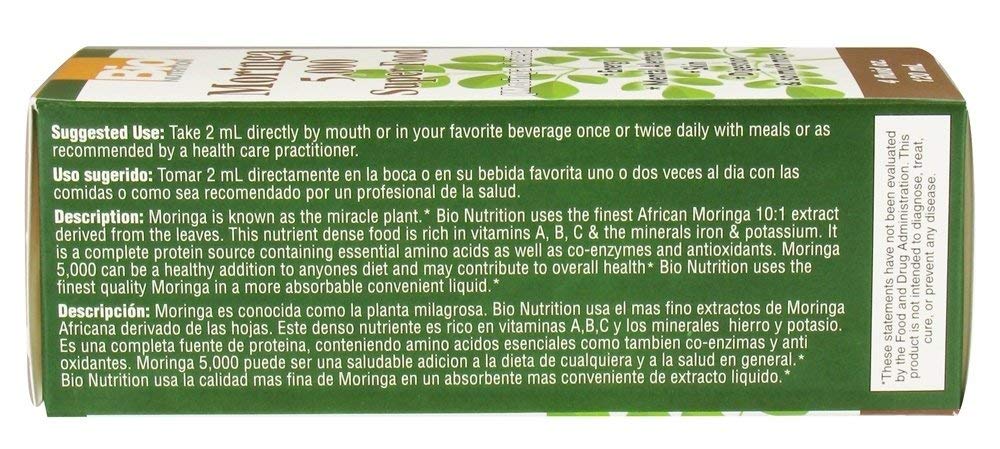 Bio Nutrition Moringa Liq – doseur et flacon, pratique pour l’apport nutritionnel.