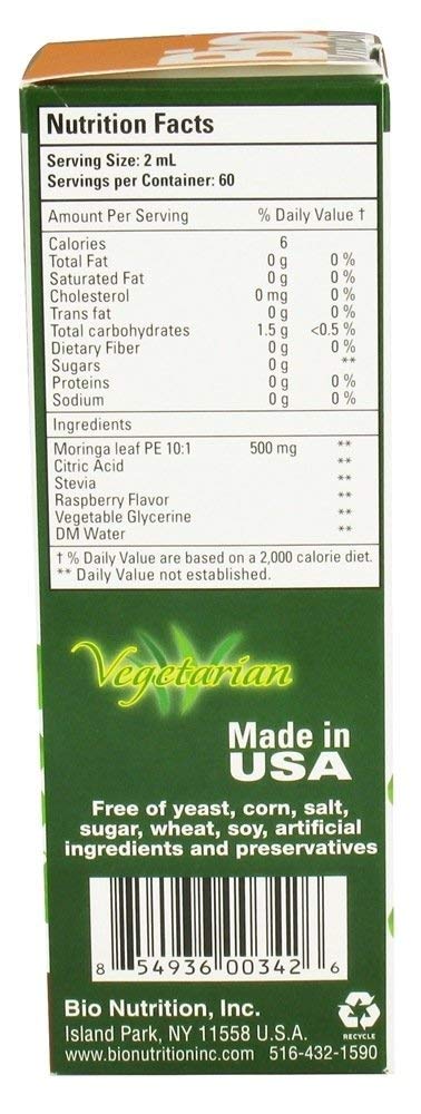 Bio Nutrition Moringa Liq – gouttes dans le flacon, soutien nutritionnel quotidien.
