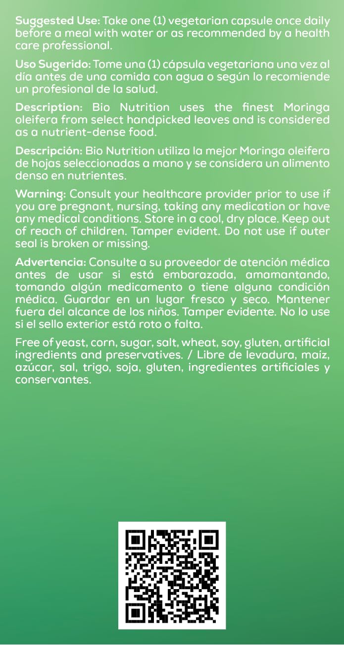 Bio Nutrition Moringa – soutien digestion, énergie légère et bien-être de l'estomac.