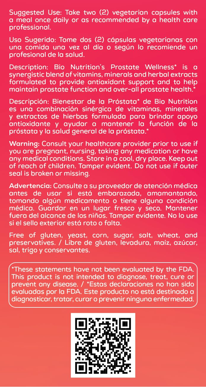 Bio Nutrition Prostate Wellness – extrait graines de courge mis en avant