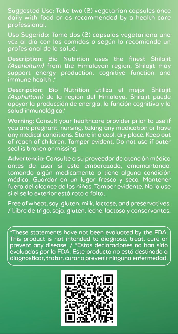 Bio Nutrition Shilajit boîte et emballage, présentation prête à découvrir une routine naturelle.
