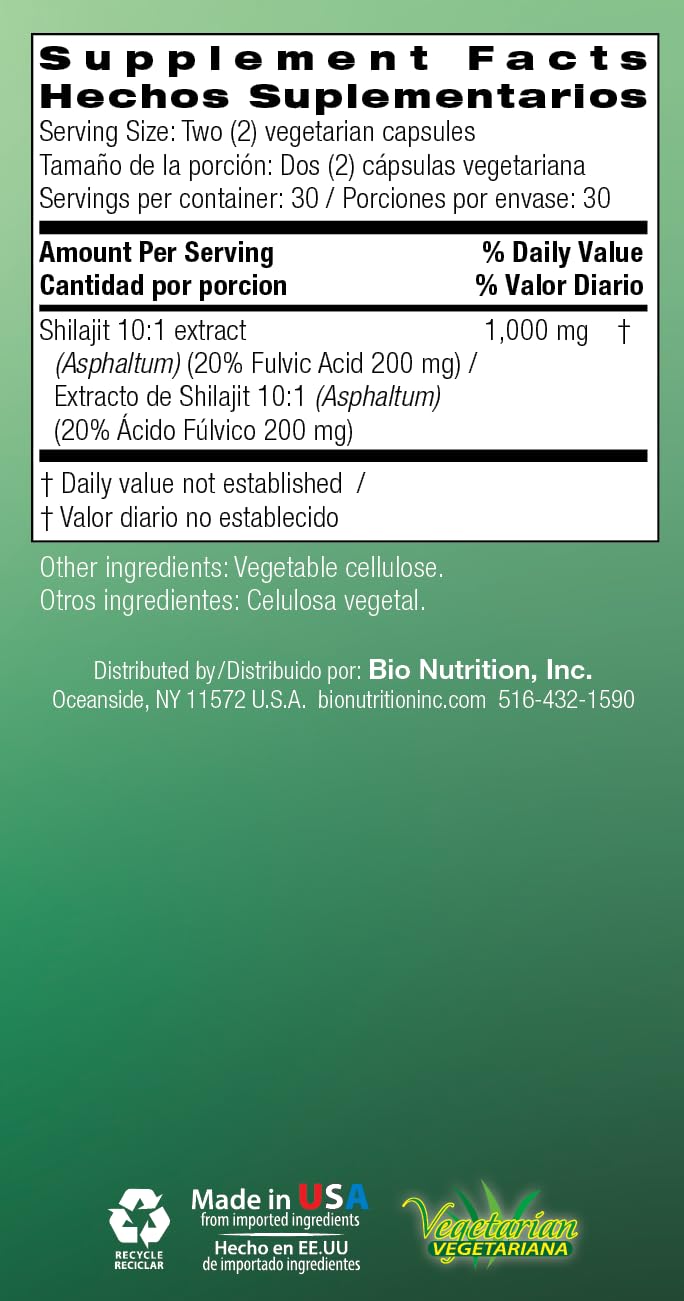 Bio Nutrition Shilajit finition et texture de l'emballage, allure premium.