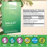 Bio Nutrition Shilajit gélules 500 mg, format pratique pour le quotidien.