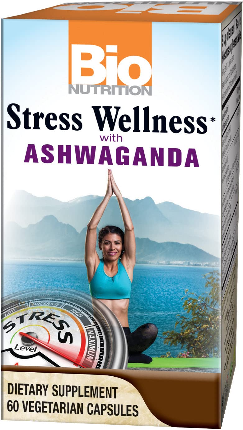 Bio Nutrition Stress Wellness Ashwagandha capsules végétariennes pour le bien-être quotidien