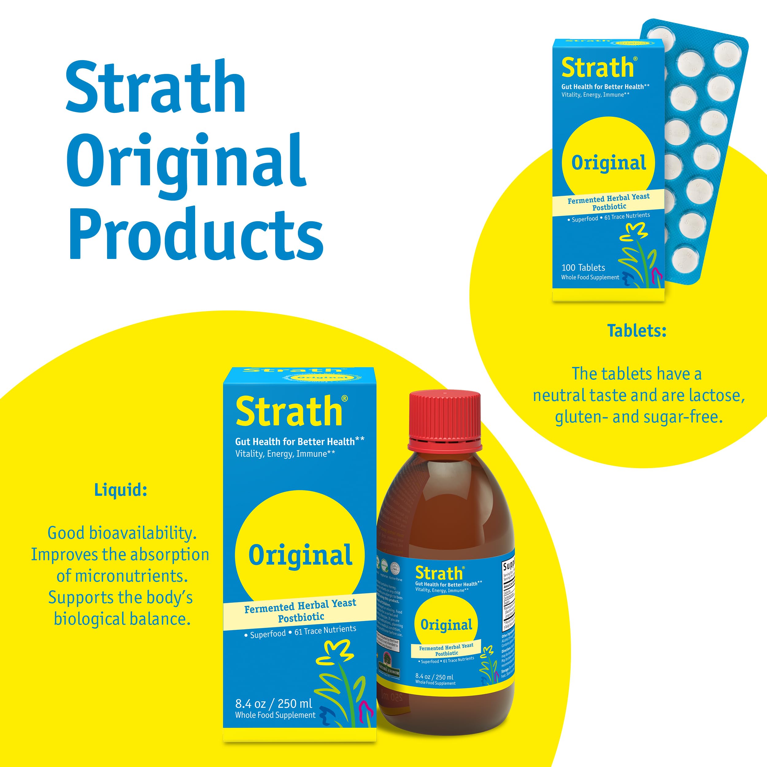 Bio-Strath goutte versée dans une tasse, pratique pour le petit-déjeuner.