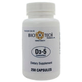 Bio-Tech D3-5 5000 UI – capsules simples à intégrer à votre routine nutritionnelle.