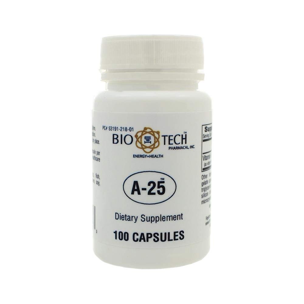 Bio-Tech Pharmacal A-25 Vitamine A 25 000 UI, flacon pratique pour le quotidien.