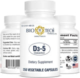 Bio-Tech Pharmacal D3-5 - bouteille présentée pour le soutien potentiel des os