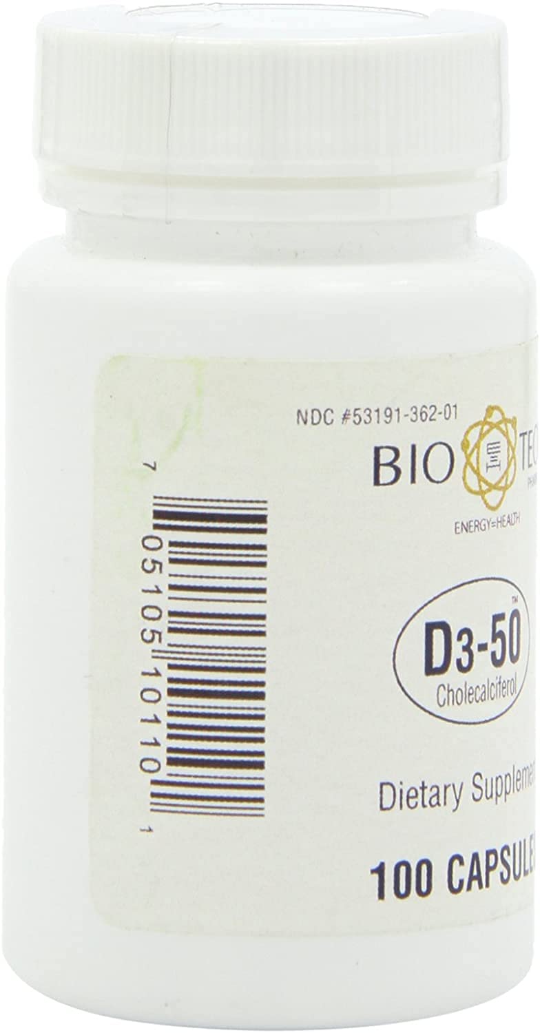 Bio-Tech Pharmacal D3-50, etiquette sans allergenes et halal