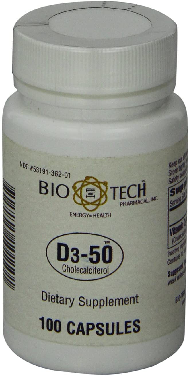 Bio-Tech Pharmacal D3-50, prise hebdomadaire facile en gélule