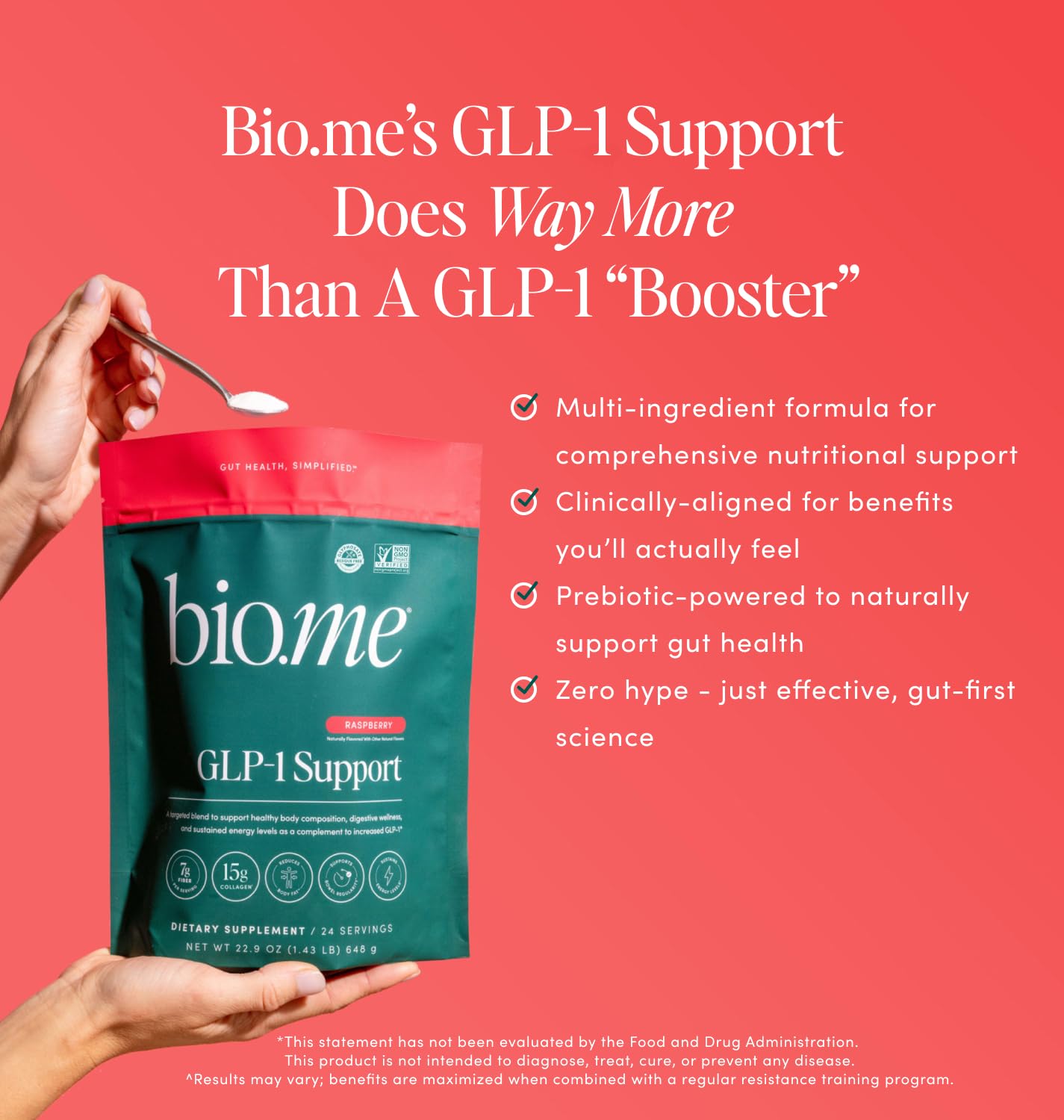 Bio.me GLP-1 Support, emballage durable et conforme CGMP.