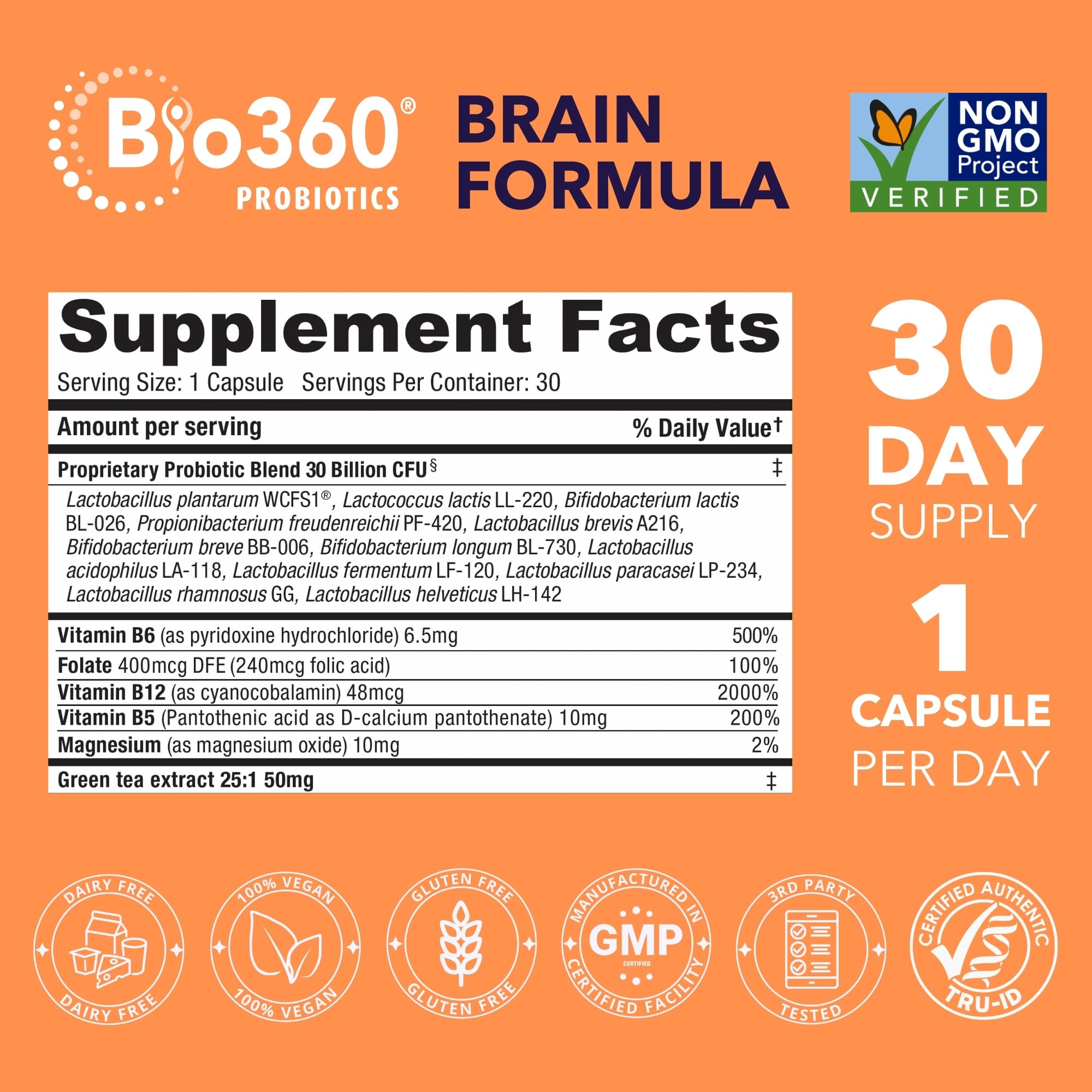 Bio360 Probiotiques 30 milliards pour équilibre digestif et énergie.
