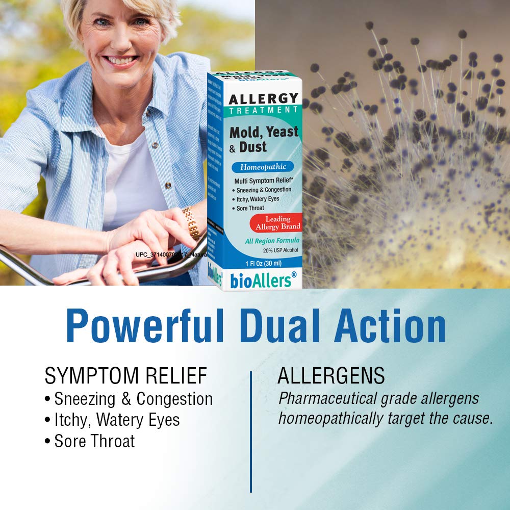 BioAllers flacon format 1 oz facilitant une utilisation rapide pendant les allergies