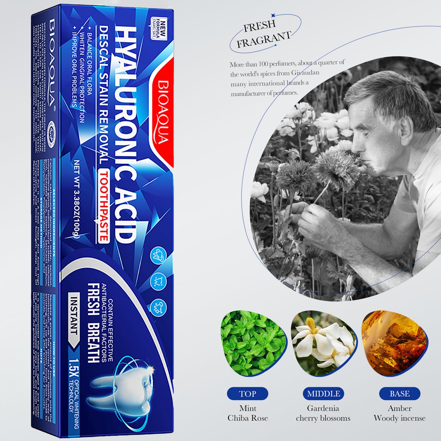 BIOAQUA dentifrice texture crème douceur et efficacité.