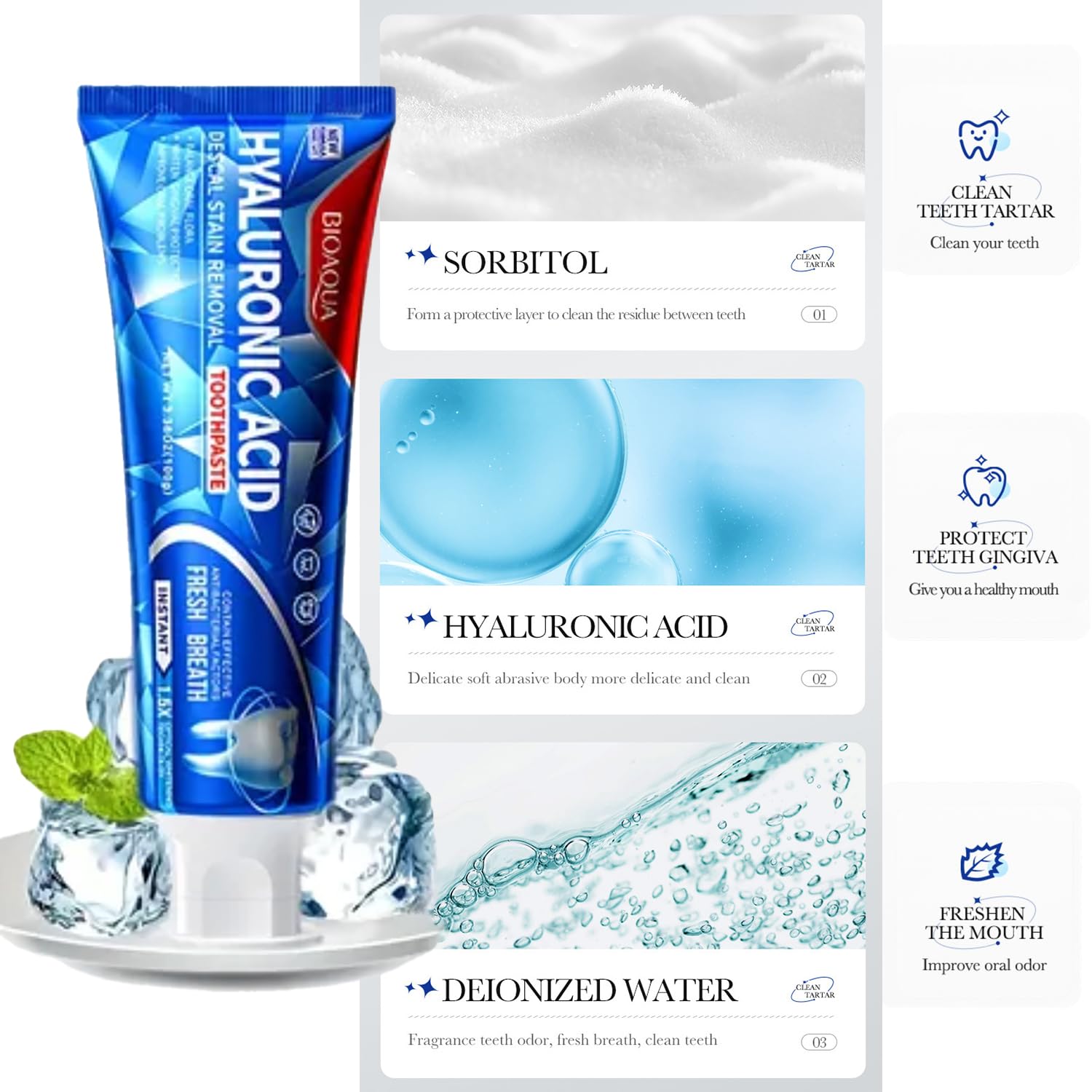 BIOAQUA dentifrice utilisation quotidienne simple et pratique.