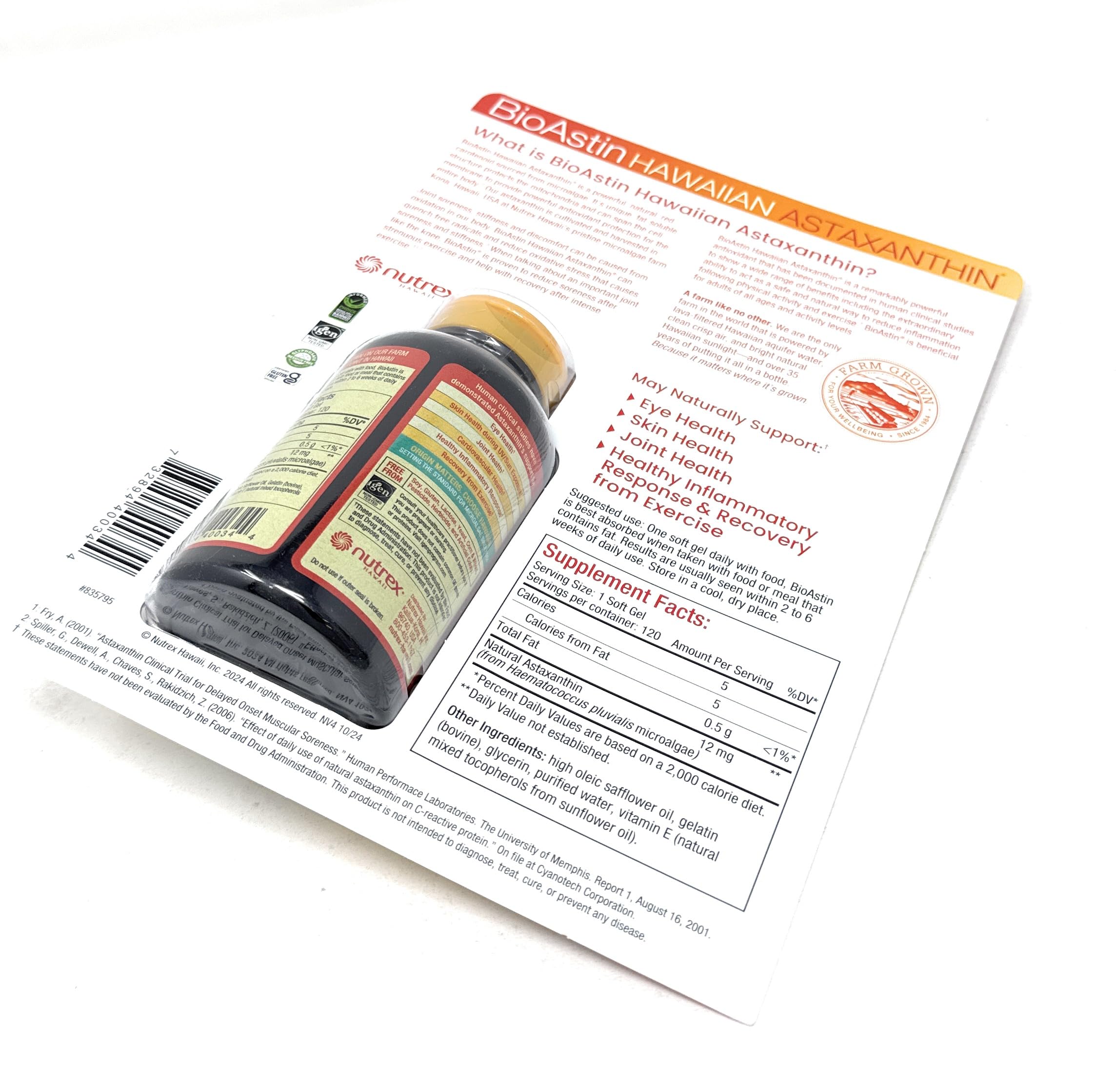 BioAstin ingrédients naturels et formulation soignée.