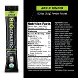 BioAthletic Probiotic Électrolyte en bouteille révèle labels USDA Organique et NSF.