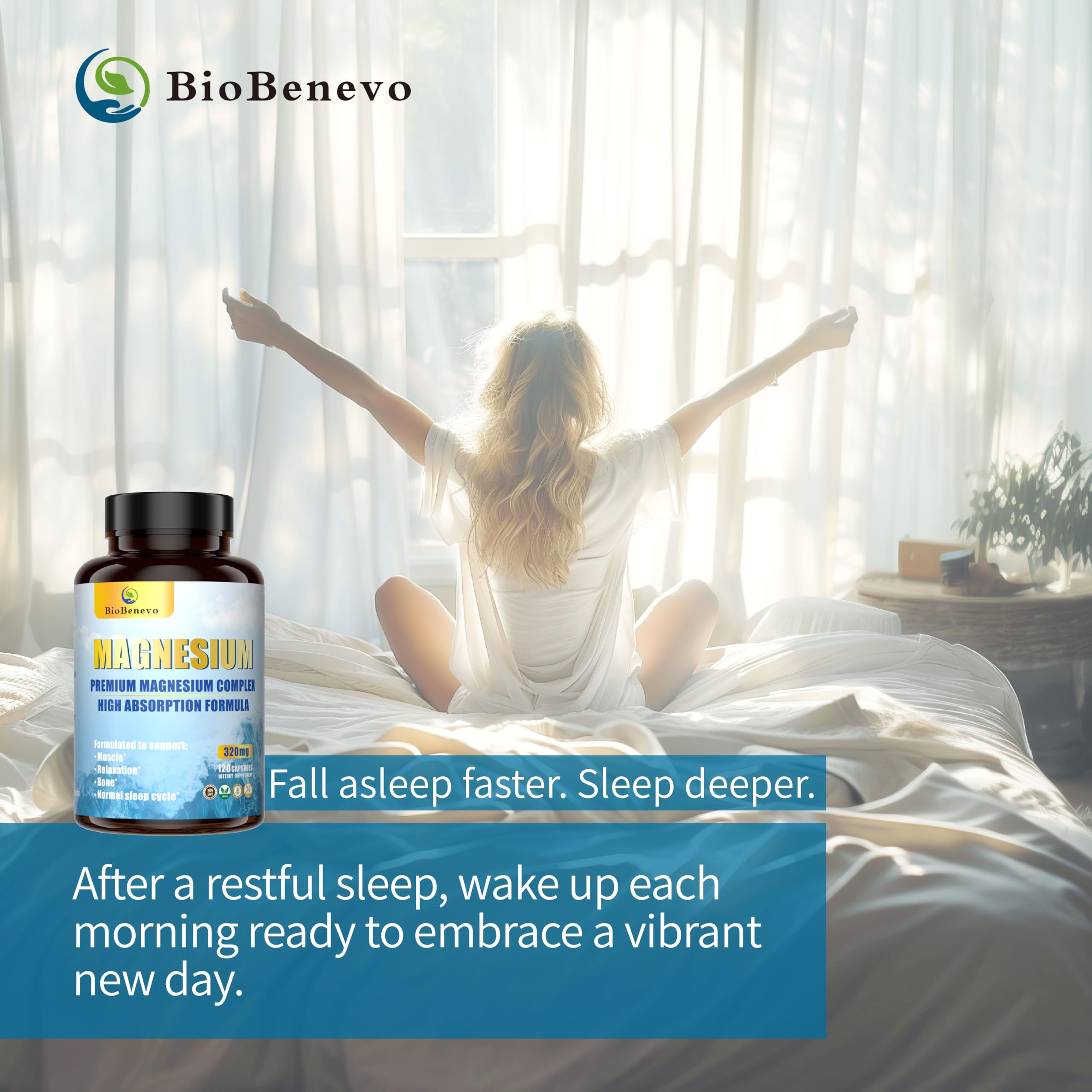BioBenevo Magnesium Complex - utilisation nocturne pour un sommeil profond et réparateur.