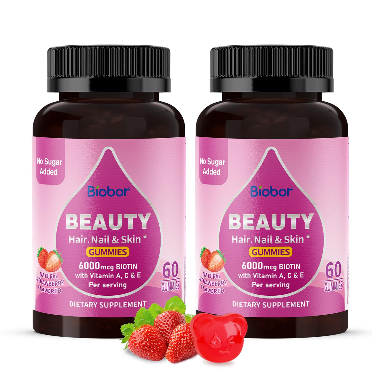 Biobor Beauty Gummies – bouteille colorée idéale pour votre routine beauté quotidienne