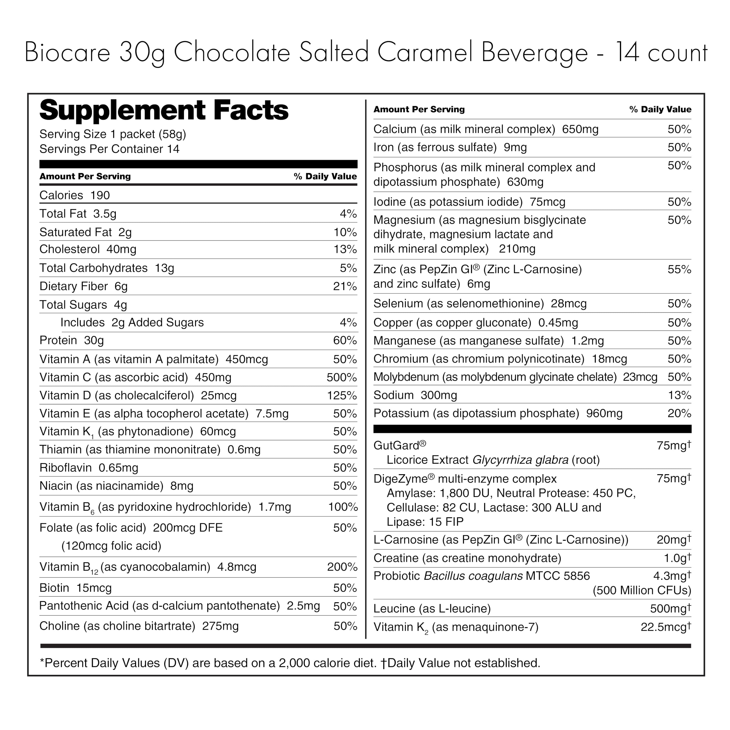 Biocare boisson GLP-1 avec enzymes digestives et probiotiques pour améliorer le confort digestif