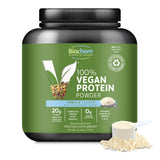 Biochem Protéine Vegan en poudre - emballage clair pour une référence pratique.