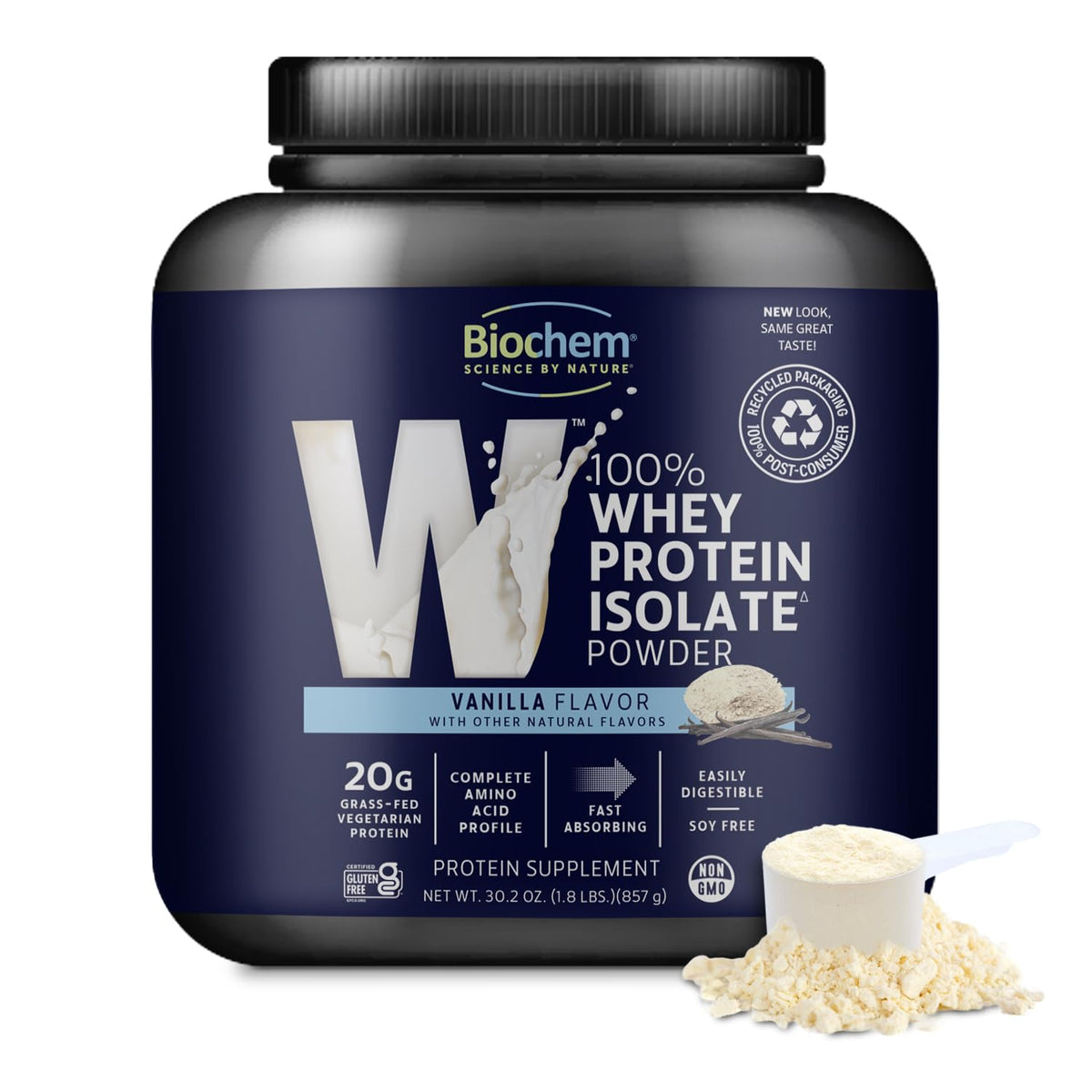 Pot Biochem Whey Protein vanille: source protéique pure et pratique pour le quotidien.