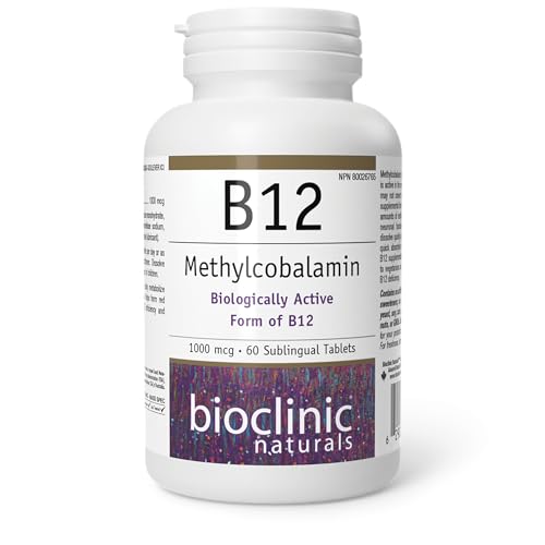 Bioclinic Naturals B12 1000 µg, pastilles dans boîte, pratique et discrète pour la routine.