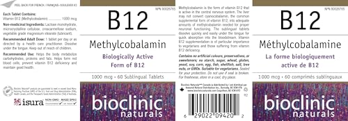 Forme méthylcobalamine B12 – Bioclinic Naturals, absorption potentielle pour le quotidien.