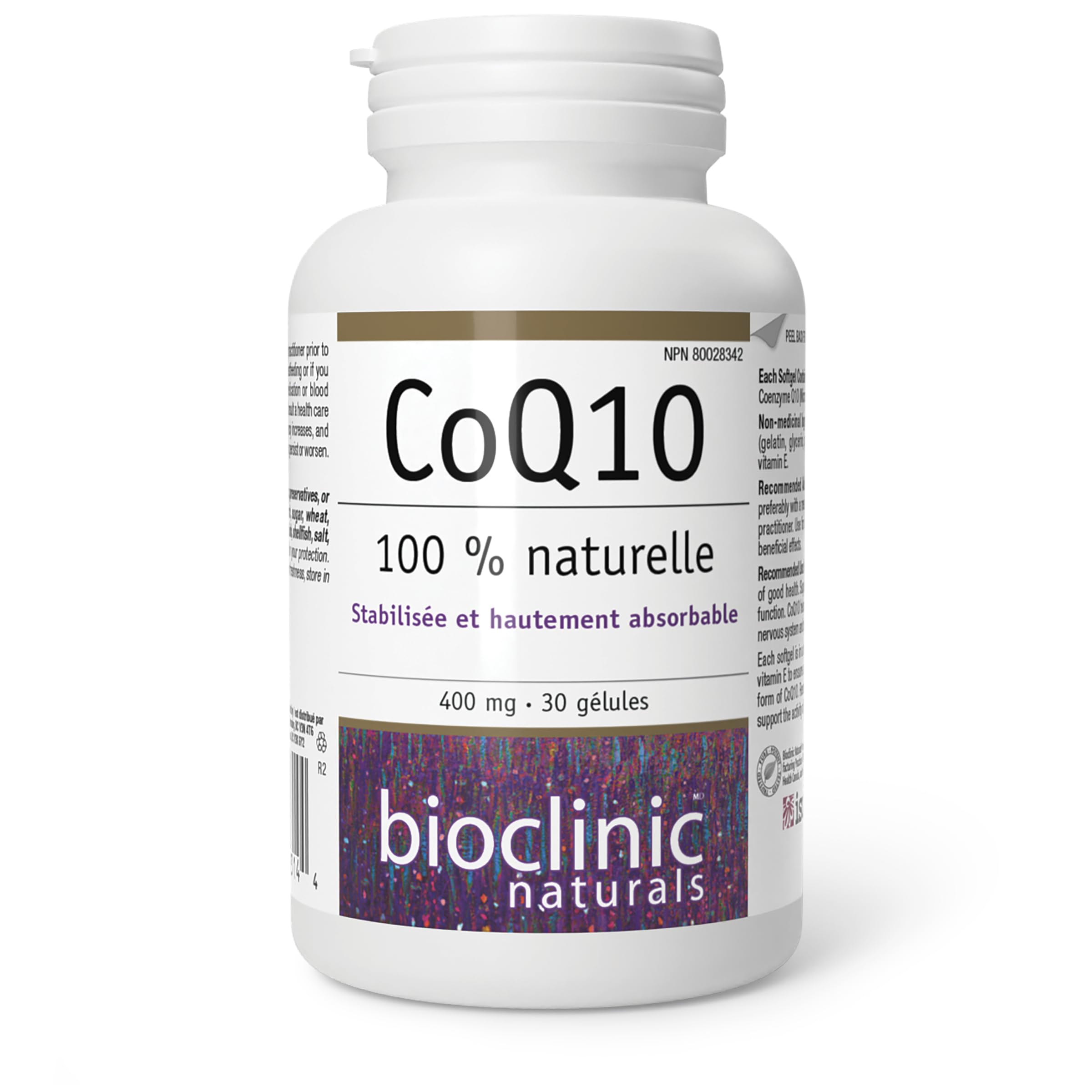 Emballage-boite Bioclinic Naturals CoQ10: présentation soignée pour accès rapide.