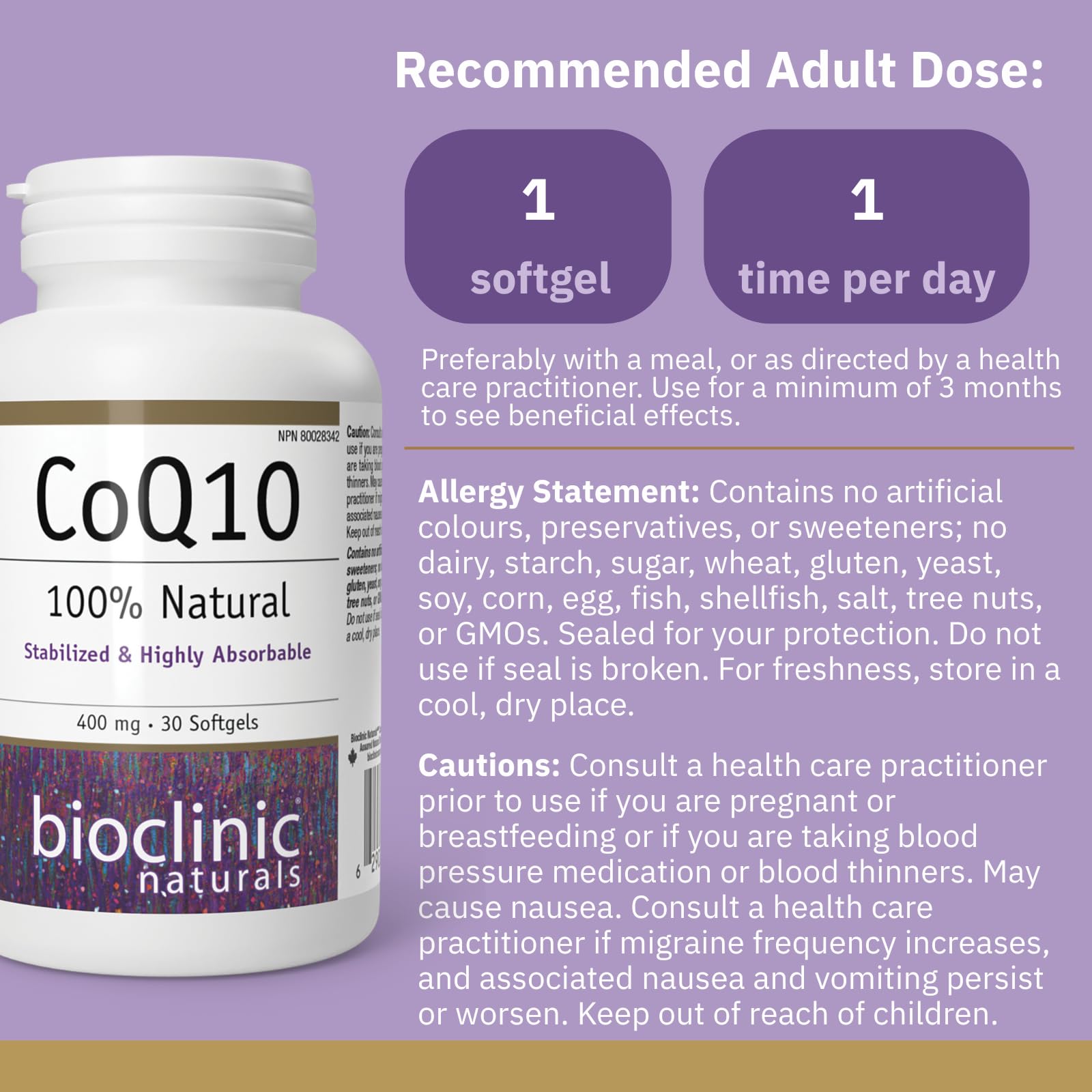 CoQ10 gélules molles Bioclinic Naturals: prise simple au quotidien.